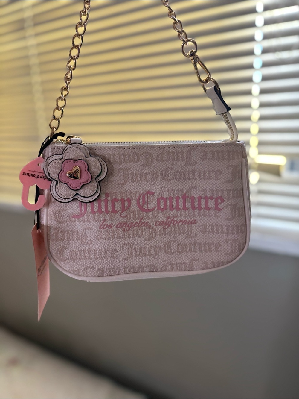 Juicy Couture Pink Logo Mini Chain Shoulder Bag